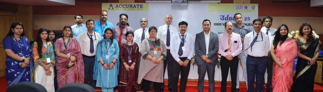 Accurate College News : एक्युरेट इंस्टीट्यूट ऑफ मैनेजमेंट में ‘उड़ान’ ओरिएंटेशन कार्यक्रम, नए छात्रों का भव्य स्वागत, उद्योग विशेषज्ञों के मार्गदर्शन से भविष्य को मिली नई दिशा, संकाय और स्टाफ से परिचय, करियर और प्लेसमेंट पर विशेष ध्यान