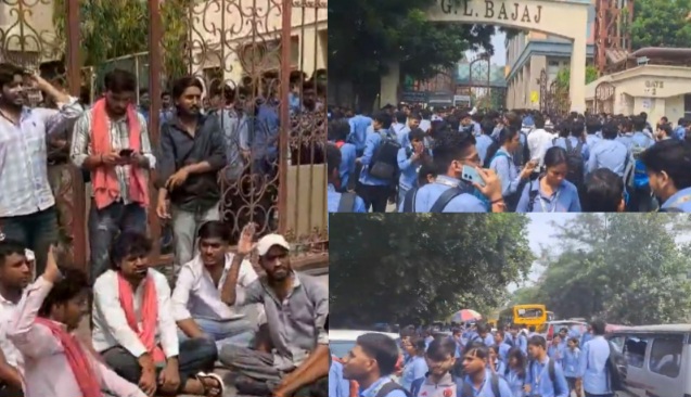 GL Bajaj College Greater Noida में छात्रों का प्रदर्शन, ग्रेटर नोएडा कैंपस में एडमिशन के बाद मथुरा ट्रांसफर का आरोप; कॉलेज ने 3 दिन में समाधान का दिया आश्वासन,छात्रों द्वारा लगाए गए “सीट बेचने”, “दलालों” और “धोखाधड़ी” के आरोप 