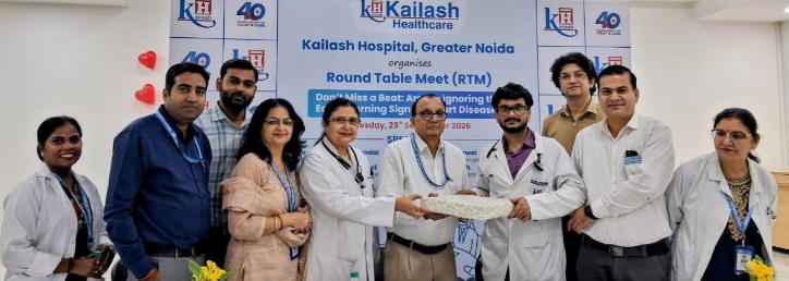 World Heart Day 2026: कैलाश अस्पताल ग्रेटर नोएडा में हृदय रोग के शुरुआती संकेतों पर राउंड टेबल मीट, विशेषज्ञों ने समय पर उपचार और बचाव पर दिया जोर