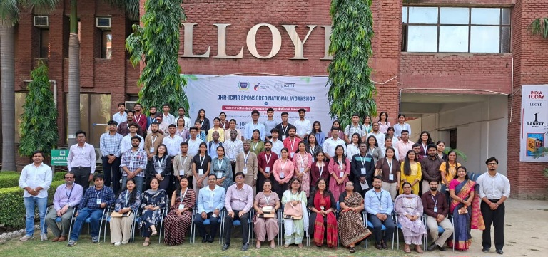 Greater Noida News: Lloyd Pharmacy में DHR-ICMR की राष्ट्रीय कार्यशाला संपन्न, 78 शोधार्थियों ने सीखी हेल्थ टेक्नोलॉजी और मेडिकल प्रोडक्ट डेवलपमेंट की बारीकियां