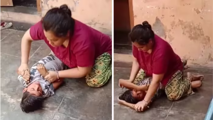 Twitter Viral Video: बेरहम मां! बेटे के ऊपर बैठकर क्रूरता से करती रही पिटाई, जमीन पर पटका… दबाया गला; देखें VIDEO