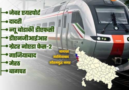 Jewar Airport to Ghaziabad News: गाजियाबाद से जेवर एयरपोर्ट तक नई आर्बिटल रेल, यूपी की परिवहन क्रांति में एक और कदम, 160 किमी/घंटा की स्पीड से दौड़ ट्रेन