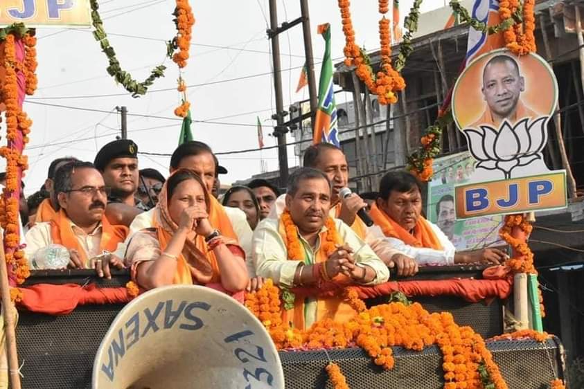भाजपा प्रत्याशी गीता पंडित के रोड शो में उमडी दादरी की सर्व समाज जनता