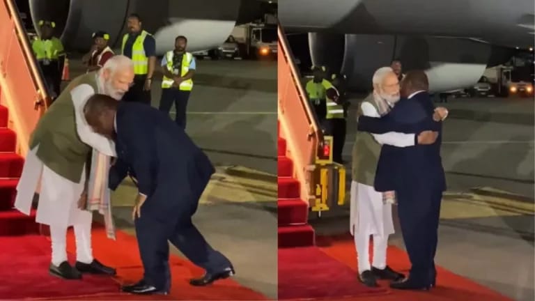 पापुआ न्यू गिनी के प्रधानमंत्री मारापे ने छुए PM मोदी के पैर, पीएम ने गले से लगाया; देखें Video