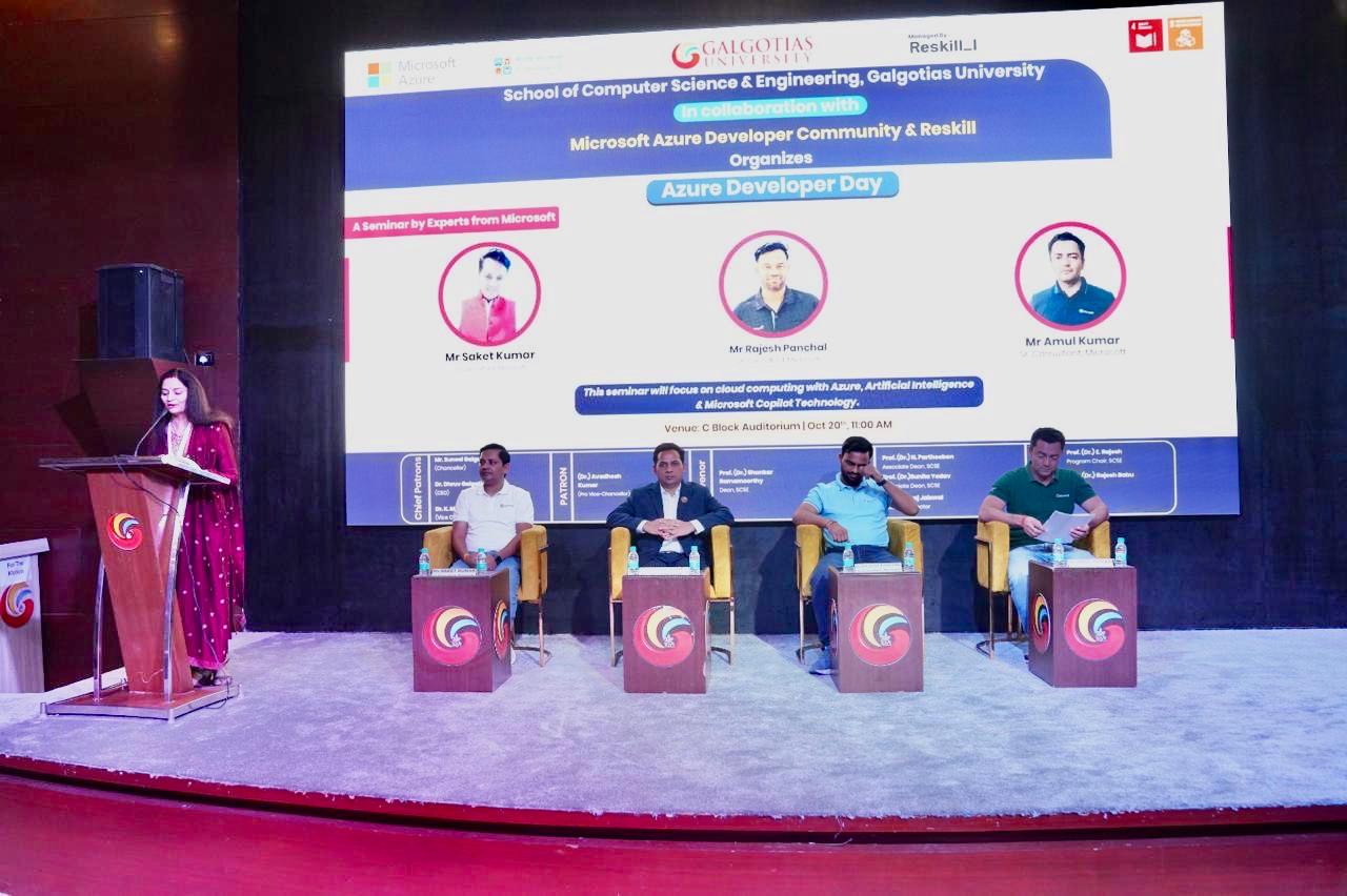 Galgotia University News : गलगोटिया विश्वविद्यालय में 'एज्योर डेवलपर डे-2024' का आयोजन, क्लाउड कंप्यूटिंग में छात्रों को दी गई नई ऊंचाई, शैक्षिक और उद्योग जगत के बीच सेतु