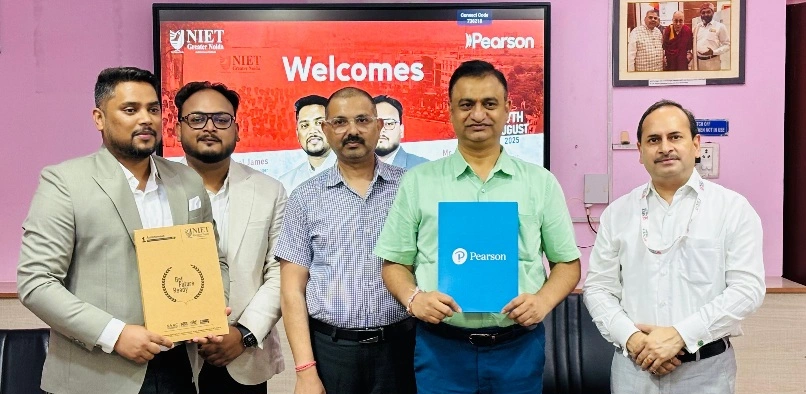NIET College News : एनआईईटी ग्रेटर नोएडा ने पियर्सन PTE के साथ किया ऐतिहासिक MoU, अब छात्रों को मिलेगा ग्लोबल लेवल पर करियर बनाने का सुनहरा अवसर, निदेशक प्रो. (डॉ.) विनोद एम. कपसे का बयान – “भविष्य की तैयारी आज से”