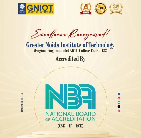 GNIOT College News : शिक्षा की गुणवत्ता का नया कीर्तिमान, ग्रेटर नोएडा इंस्टीट्यूट ऑफ टेक्नोलॉजी को एनबीए की मुहर, इंजीनियरिंग शिक्षा में जीएनआईओटी ने रचा इतिहास, ग्रेटर नोएडा से आई बड़ी शैक्षणिक उपलब्धि, 25 वर्षों की शैक्षणिक विरासत का परिणाम, चेयरमैन डॉ. राजेश कुमार गुप्ता ने कहा NBA मान्यता पूरे संस्थान की सामूहिक मेहनत, समर्पण और दूरदृष्टि का परिणाम है