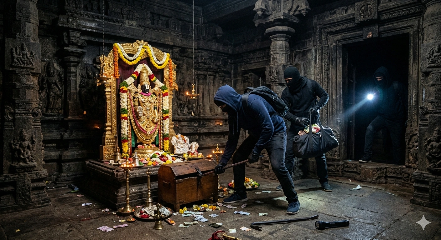 Greater Noida : चोरों ने मंदिर को बनाया निशाना, सोना और 3KG चाँदी के छत्र को ले उड़े, घटना सीसीटीवी में कैद