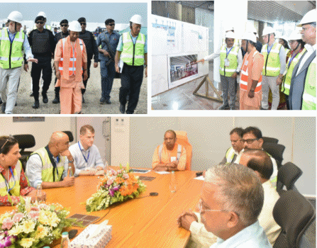 Noida Airport CM Yogi News : मुख्यमंत्री योगी आदित्यनाथ ने जेवर में, नोएडा इंटरनेशनल एयरपोर्ट की प्रगति का किया निरीक्षण, सेमीकॉन इंडिया 2024 की तैयारियों पर भी चर्चा