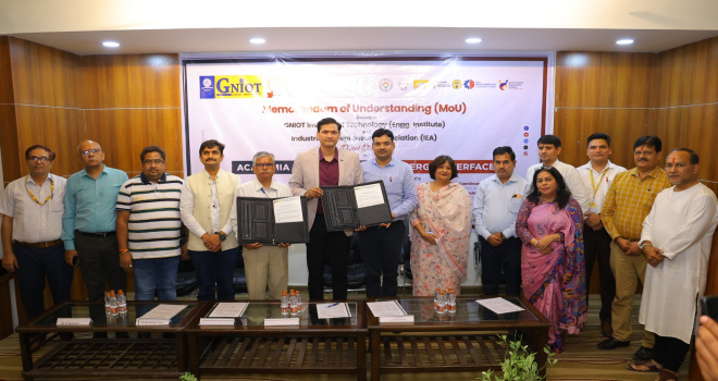Greater Noida GNIOT News : जीएनआईओटी और इंडस्ट्रियल एंट्रेपरेणुर्स एसोसिएशन का समझौता