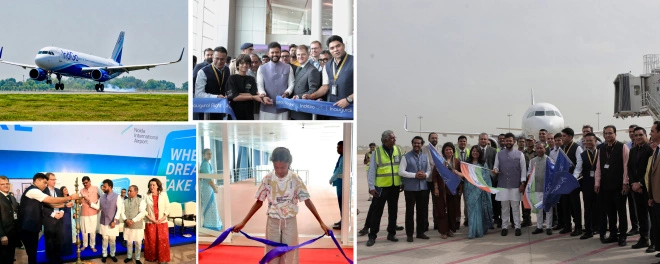 Jewar Airport Treanding News : इतिहास के पन्नों में दर्ज हुआ जेवर!, आसमान से उतरी तरक्की की पहली दस्तक, लखनऊ से आई पहली फ्लाइट और बेंगलुरु के लिए भर गई उड़ान, उत्तर भारत को मिला नया ग्लोबल गेटवे, भारत के एविएशन इतिहास में सुनहरे अक्षरों से लिखा गया नया अध्याय, 12 मिलियन यात्रियों की क्षमता, भविष्य में बनेगा 7 करोड़ यात्रियों वाला विशाल हब