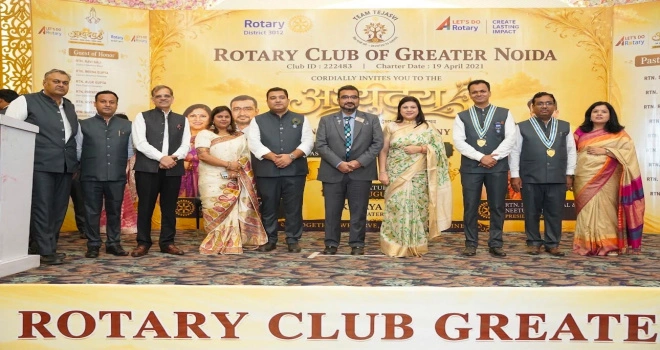 Rotary Club News : मोहित बंसल बने रोटरी क्लब ग्रेटर नोएडा के अध्यक्ष, मनु जिंदल सचिव और सुमित माहेश्वरी कोषाध्यक्ष, 14 नए सदस्य रोटरी परिवार से जुड़े, शिक्षा और स्वास्थ्य से जुड़े कार्यों पर जोर