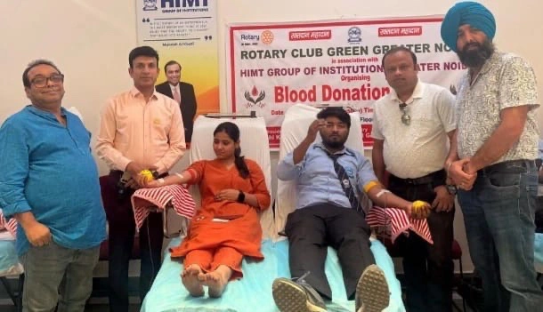 Rotary Club Green Greater Noida : रोटरी क्लब द्वारा HIMT ग्रुप ऑफ़ इंस्टीट्यूशंस में लगाया गया रक्तदान शिविर, 107 छात्र-छात्राओं ने कराया रजिस्ट्रेशन