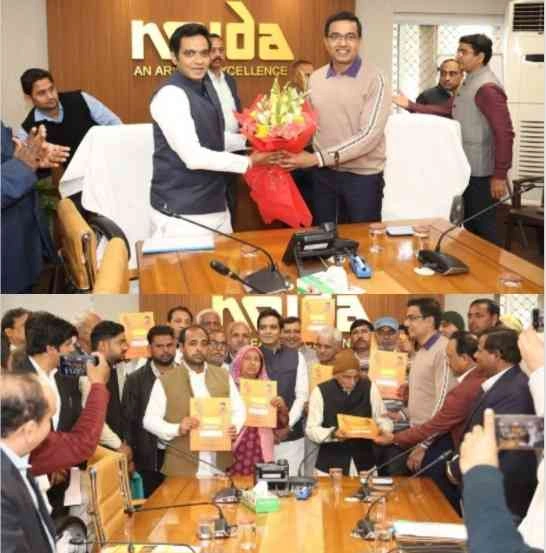 Noida MLA News नोएडा के किसानों को बड़ी सौगात!, विधायक पंकज सिंह ने बांटे भूखंड आवंटन पत्र, विकास कार्यों पर की अहम बैठक