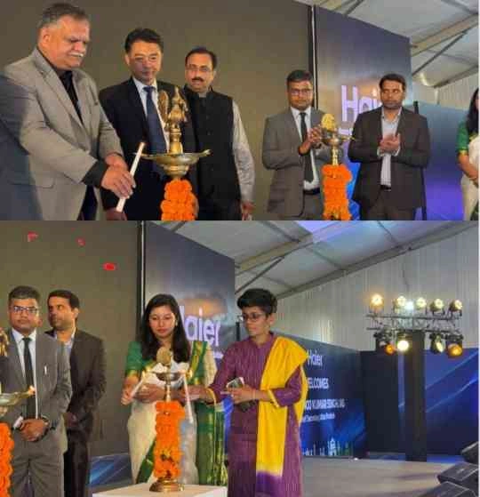 UP Noida Haier News : उत्तर प्रदेश बना निवेशकों की पहली पसंद!, हायर कंपनी के 1000 करोड़ के एसी प्लांट का शिलान्यास, 3500 युवाओं को मिलेगा रोजगार, ग्रेटर नोएडा में औद्योगिक क्रांति की नई इबारत लिखी जा रही, हायर कंपनी का बड़ा ऐलान