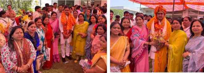 BJP Organisation News : भव्य स्वागत!, भाजपा जिलाध्यक्ष अभिषेक शर्मा के सम्मान में महिला मोर्चा, आर्य समाज मंदिर सूरजपुर ने दिखाई एकजुटता, 2027 में फिर कमल खिलाने का संकल्प