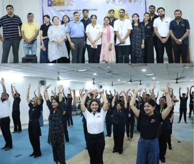 GNIOT College News : जब योग से जुड़ी चेतना, और प्रबंधन शिक्षा से मिला संतुलन का मंत्र, जीएनआईओटी एमबीए संस्थान में अंतरराष्ट्रीय योग दिवस बना ऊर्जा, अनुशासन और मानसिक शक्ति का पर्व!