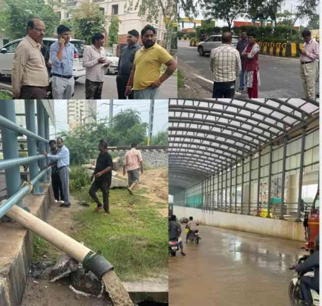 Greater Noida Authority News : जब बादल बरसे और शहर थम, मगर प्राधिकरण नहीं रुका!, ग्रेटर नोएडा में जलभराव से निपटने को मैदान में डटे अधिकारी, पंपिंग से लेकर रोड मरम्मत तक चला राहत अभियान, DFCCIL और ठेकेदार कंपनियों को मिली कड़ी चेतावनी, CEO की निगरानी में जल निकासी कार्य हुआ तेज और सीईओ ने दी चेतावनी लापरवाही बर्दाश्त नहीं की जाएगी