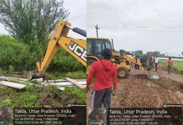 Greater Noida Authority News : ग्रेटर नोएडा में 100 करोड़ की जमीन से हटाया गया अतिक्रमण, तालड़ा गांव में वर्क सर्कल-8 का बड़ा अभियान, पुलिस-प्राधिकरण की संयुक्त कार्रवाई, 50 हजार वर्ग मीटर जमीन लगभग 1000 करोड़ का मूल्य की जमीन कराई गई मुक्त