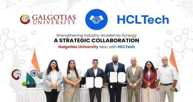 Galgotia University News : गलगोटिया यूनिवर्सिटी और HCL Tech का ऐतिहासिक एमओयू, इंडस्ट्री–अकादमिक साझेदारी से छात्रों को मिलेगा वैश्विक करियर बूस्ट, MoU साइनिंग सेरेमनी, छात्रों के लिए नए अवसर