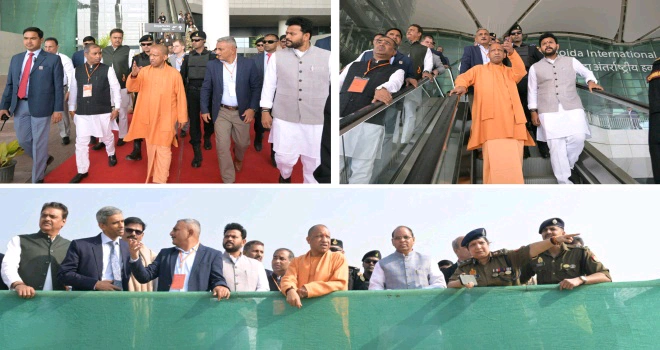 Noida International Airport News : नोएडा इंटरनेशनल एयरपोर्ट का सीएम योगी ने किया ग्राउंड इन्स्पेक्शन, अधिकारियों संग हाई लेवल मीटिंग — सुरक्षा व लाइसेंस प्रक्रिया तेज करने के निर्देश, दिसंबर में उड़ानें शुरू होने की तैयारियाँ तेज, DGCA लाइसेंस पर टिकी निगाहें