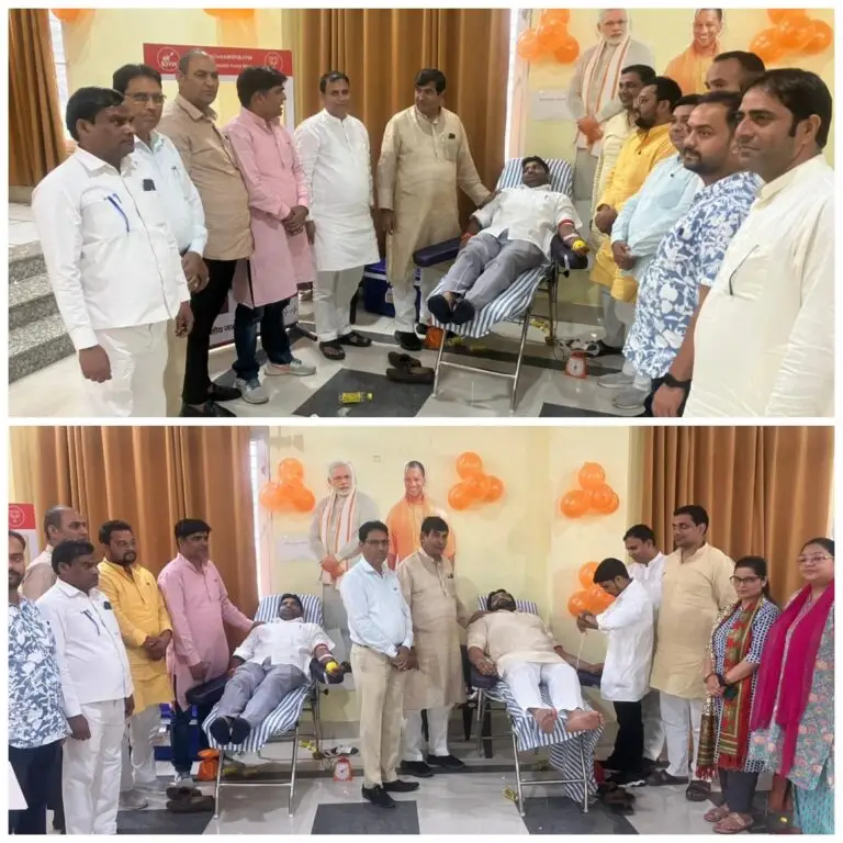BJP MLC News : सेवा पखवाड़ा अभियान के तहत भाजपा ज़िला कार्यालय, पर ब्लड डोनेट कैम्प का आयोजन, MLC श्री श्रीचंद शर्मा मुख्य अतिथि के रूप में रहे मौजूद