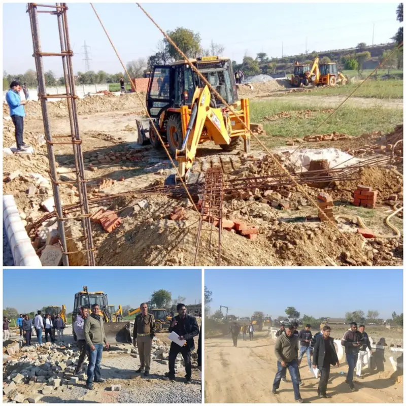 Greater Noida Authority News : ग्रेटर नोएडा प्राधिकरण का बुलडोजर एक्शन, तिलपता करनवास में 10 हजार वर्ग मीटर जमीन अतिक्रमण मुक्त, 22 करोड़ की अवैध प्लॉटिंग ध्वस्त