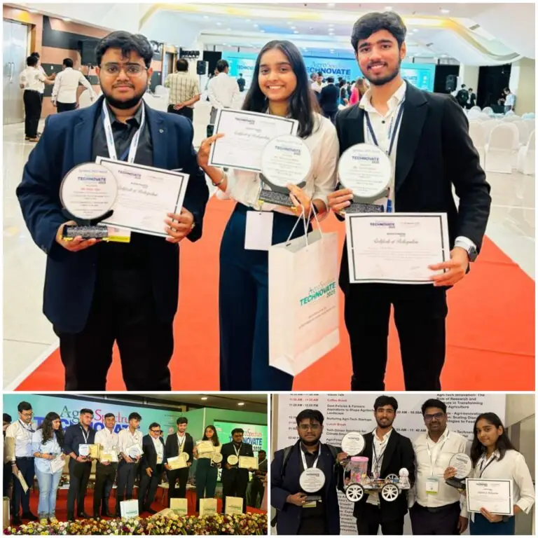 Sharda University News : शारदा यूनिवर्सिटी के छात्रों ने मुंबई में आयोजित एग्रो स्पेक्ट्रम टेक्नोवेट प्रतियोगिता में मारी बाजी, दो श्रेणियों में जीते प्रथम पुरस्कार, ‘ईवी क्रॉप क्रूज’ ने जीता सबसे स्केलेबल आइडिया अवार्ड