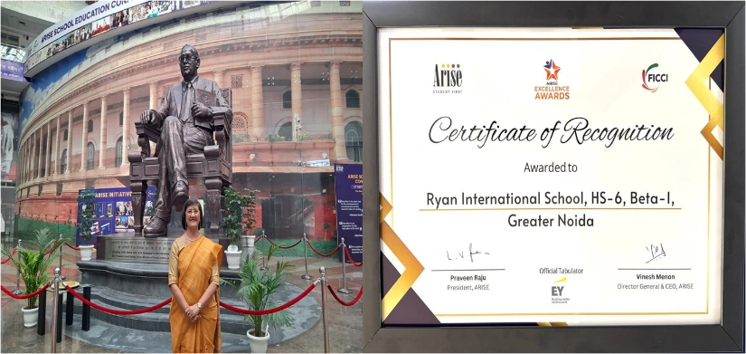 Ryan International School News : रायन इंटरनेशनल स्कूल ग्रेटर नोएडा को मिली बड़ी पहचान, एराइज़ उत्कृष्टता पुरस्कार-2025 से नवाजा गया, सतत विकास लक्ष्यों के लिए मिला सम्मान