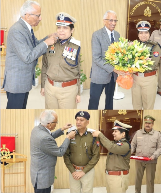 Noida Police Commissioner News : पुलिस कमिश्नर लक्ष्मी सिंह को एडीजी पद पर पदोन्नति, पद्मश्री प्रकाश सिंह ने किया सम्मानित, अजय कुमार, रामबदन सिंह, डीआईजी पद पर प्रमोशन मिला व यमुना प्रसाद वरिष्ठ पुलिस अधीक्षक सेलेक्शन ग्रेड के पद पर प्रमोशन मिला