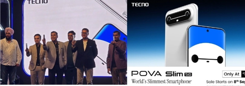 Techno Pova Slim 5G Phone : टेक्नो पोवा स्लिम 5G दुनिया का सबसे पतला स्मार्टफोन, टेक्नो की 3B फिलॉसफी के साथ भारत के टियर-2 और टियर-3 शहरों तक पहुंची अगली पीढ़ी की टेक्नोलॉजी, सबसे पतला डिज़ाइन, सिर्फ 5.95mm मोटाई और 156 ग्राम वजन!, बैटरी की क्षमता 5160, बेस्ट सिग्नल कनेक्टिविटी का पावरहाउस