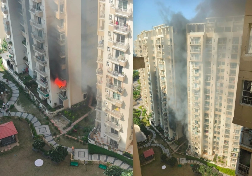 Noida Fire News : “नोएडा की पॉश सोसायटी में लगी भीषण आग, मिनटों में खाक हुआ फ्लैट, चार घंटे की मशक्कत के बाद बुझी लपटें, लोगों में दहशत, आग की वजह अब भी रहस्य”, आग का तांडव और अचानक मची भगदड़, लाखों का नुकसान, लेकिन गनीमत रही कि कोई हताहत नहीं