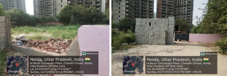 Noida Authority News : नोएडा प्राधिकरण की 25 करोड़ की भूमि पर कब्ज़े की कोशिश नाकाम!, प्राधिकरण की सख़्ती से हटाया गया अवैध अतिक्रमण, दिनदहाड़े कब्ज़े की कोशिश – चारदीवारी तोड़ी, चेतावनी बोर्ड हटाया, प्राधिकरण सूत्रों ने बताया – “रातभर चला ऑपरेशन, नोएडा में ज़ीरो टॉलरेंस नीति लागू”