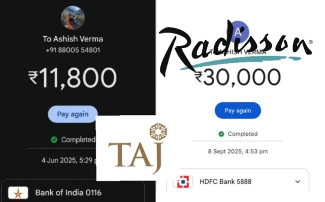 Breaking News : ताज और रेडिशन का नाम, सपनों में गोवा–मुंबई का झाँसा, और जेब से उड़ गए 50,000 रुपये!, एडवोकेट गौरव शर्मा के साथ हाई-प्रोफाइल होटल मेंबरशिप के नाम पर ‘आशीष वर्मा’ ने खेला बड़ा फ्रॉड”, एडवोकेट गौरव शर्मा का बड़ा कदम—अब FIR की तैयारी, भेजा कानूनी नोटिस