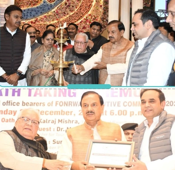 Noida FONRWA News : नोएडा की आवाज़ को मिली नई ताक़त, फॉनरवा की नई कार्यकारिणी ने ली शपथ, मंच से गूंजा—“शहर, सोसायटी और नागरिक अधिकार हमारी पहली प्राथमिकता”, पूर्व राज्यपाल कलराज मिश्र ने दिलाई शपथ