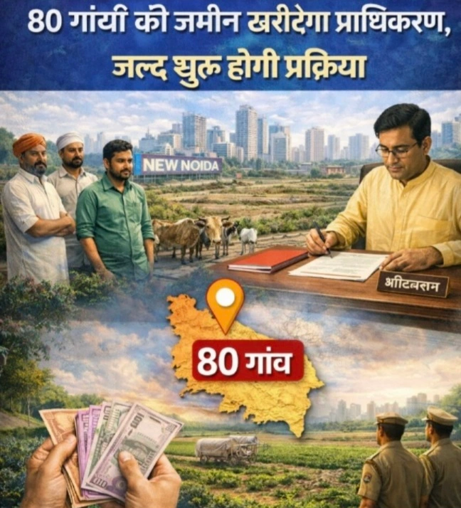 New Noida Authority News : न्यू नोएडा की नींव रखने की तैयारी तेज़!, 80 गांवों की ज़मीन खरीदेगा प्राधिकरण, किसानों के लिए ‘डायरेक्ट डील’ मॉडल, NCR के नक्शे पर उभरेगा नया शहर, सीएम तक पहुंचा पूरा प्रस्ताव, न्यू नोएडा के लिए फील्ड ऑफिस की तैयारी