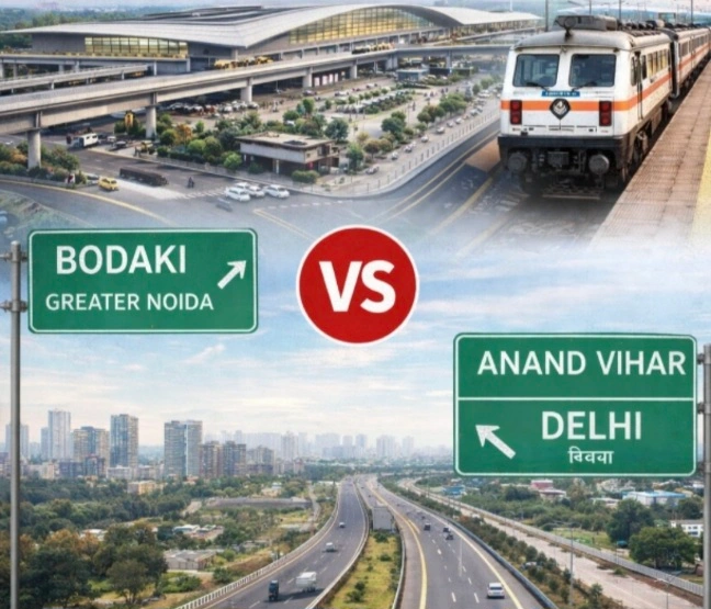 Bodaki Railway Terminal News “दिल्ली का दबाव कम, बोड़ाकी का जलवा शुरू!”, ग्रेटर नोएडा में बनेगा सुपर टर्मिनल, आनंद विहार को देगा सीधी टक्कर, किसानों पर असर 1000 से ज्यादा परिवार होंगे प्रभावित, मल्टीमॉडल हब: एक ही छत के नीचे हर सुविधा