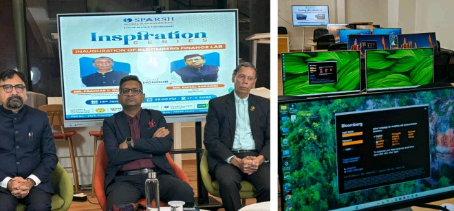 Sparsh College News : स्पर्श ग्लोबल बिजनेस स्कूल में ब्लूमबर्ग लैब का शुभारंभ, छात्रों को मिलेगी वैश्विक आर्थिक जानकारी की सीधी पहुंच