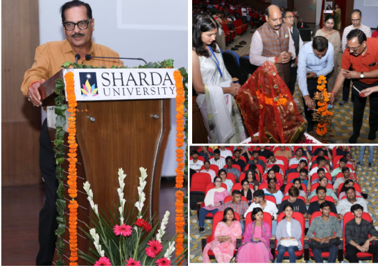 Shardha University News, शारदा यूनिवर्सिटी, में दीक्षारंभ कार्यक्रम का भव्य आयोजन, कार्यक्रम की मुख्य अतिथि इंटरनेशनल रिलेशंस प्रसार भारती के डायरेक्टर रमन कुमार रहे