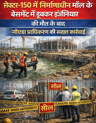 Breaking News : लापरवाही पर नहीं चलेगा सिस्टम!, सेक्टर-150 में निर्माणाधीन मॉल के बेसमेंट में डूबकर इंजीनियर की मौत के बाद नोएडा प्राधिकरण की सख़्त कार्रवाई, ट्रैफिक सेल के जूनियर इंजीनियर की सेवाएं समाप्त, कई अधिकारियों को कारण बताओ नोटिस, सुरक्षा में लापरवाही बर्दाश्त नहीं” – CEO डॉ लोकेश एम