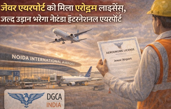 Jewar International Airport News : जेवर एयरपोर्ट को मिला एरोड्रम लाइसेंस, अब जल्द उड़ान भरेगा नोएडा इंटरनेशनल एयरपोर्ट, देश के सबसे बड़े ग्रीनफील्ड एयरपोर्ट्स में शामिल, YEIDA की भूमिका और तेज़ी से बढ़ती परियोजना, दिल्ली एयरपोर्ट का दबाव होगा कम